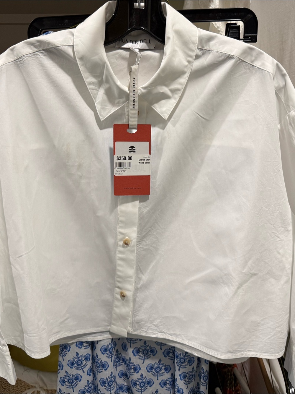 HUNTER BELL Women’s Crisp White Button-Down Shirt NWT, Small